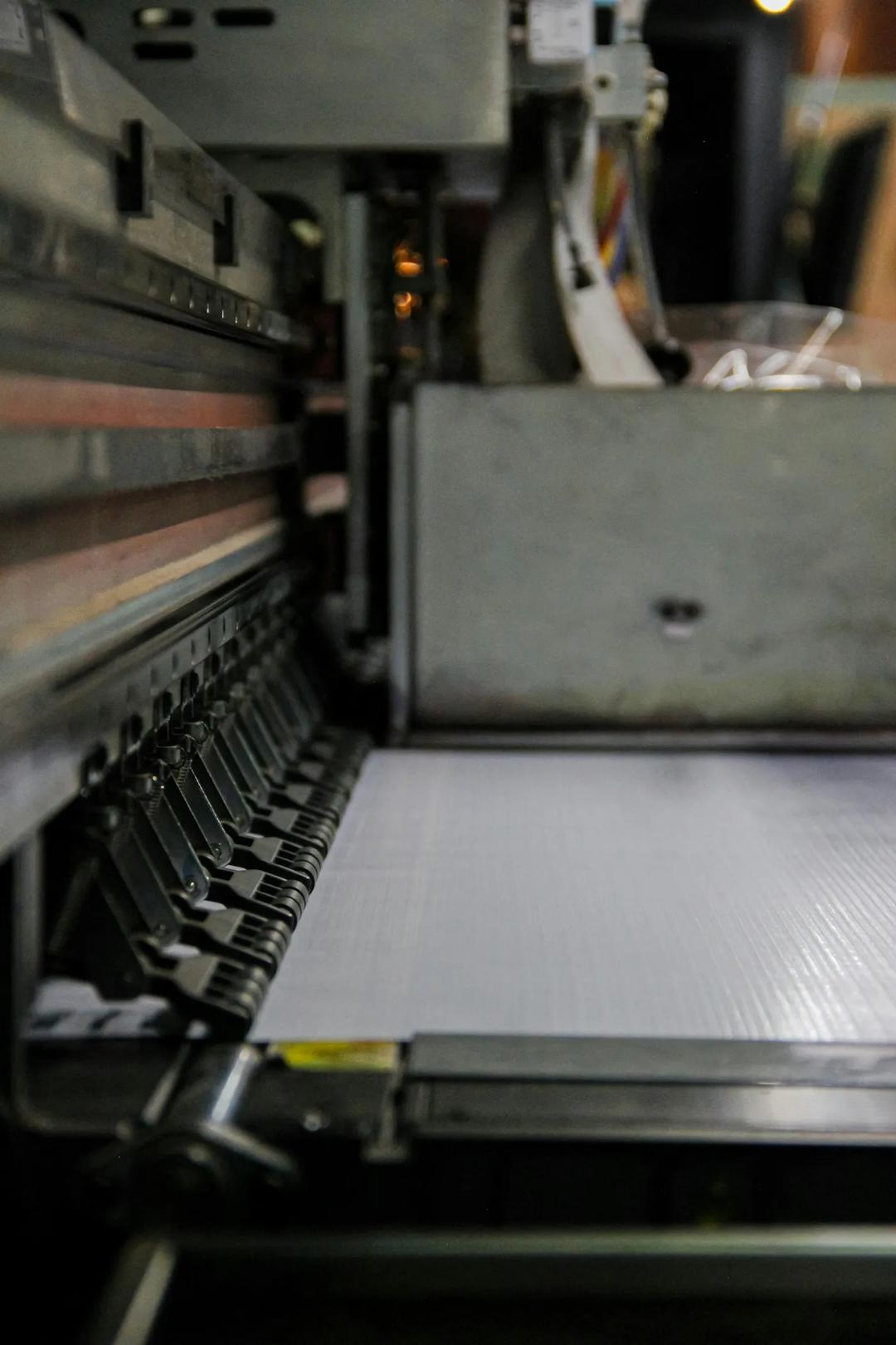 Inside an industrial inkjet printer